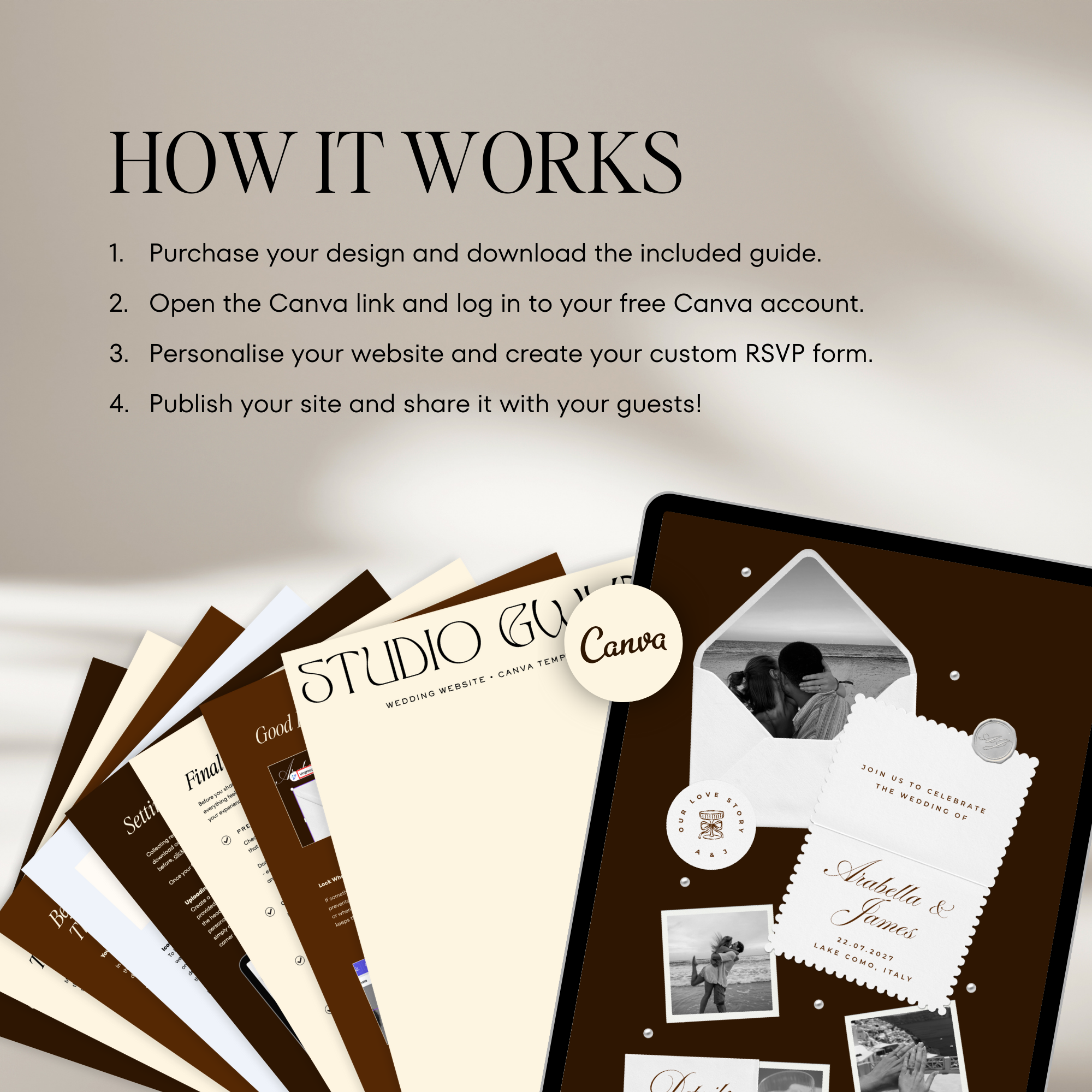 Wedding Website Template with RSVP (Burgundy)