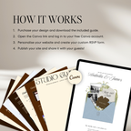 Save The Date Wedding Website Template (Brown & Dusty Blue)