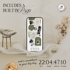 Wedding Website Template with RSVP (Envelope 06 - Sage Green + Ivory)