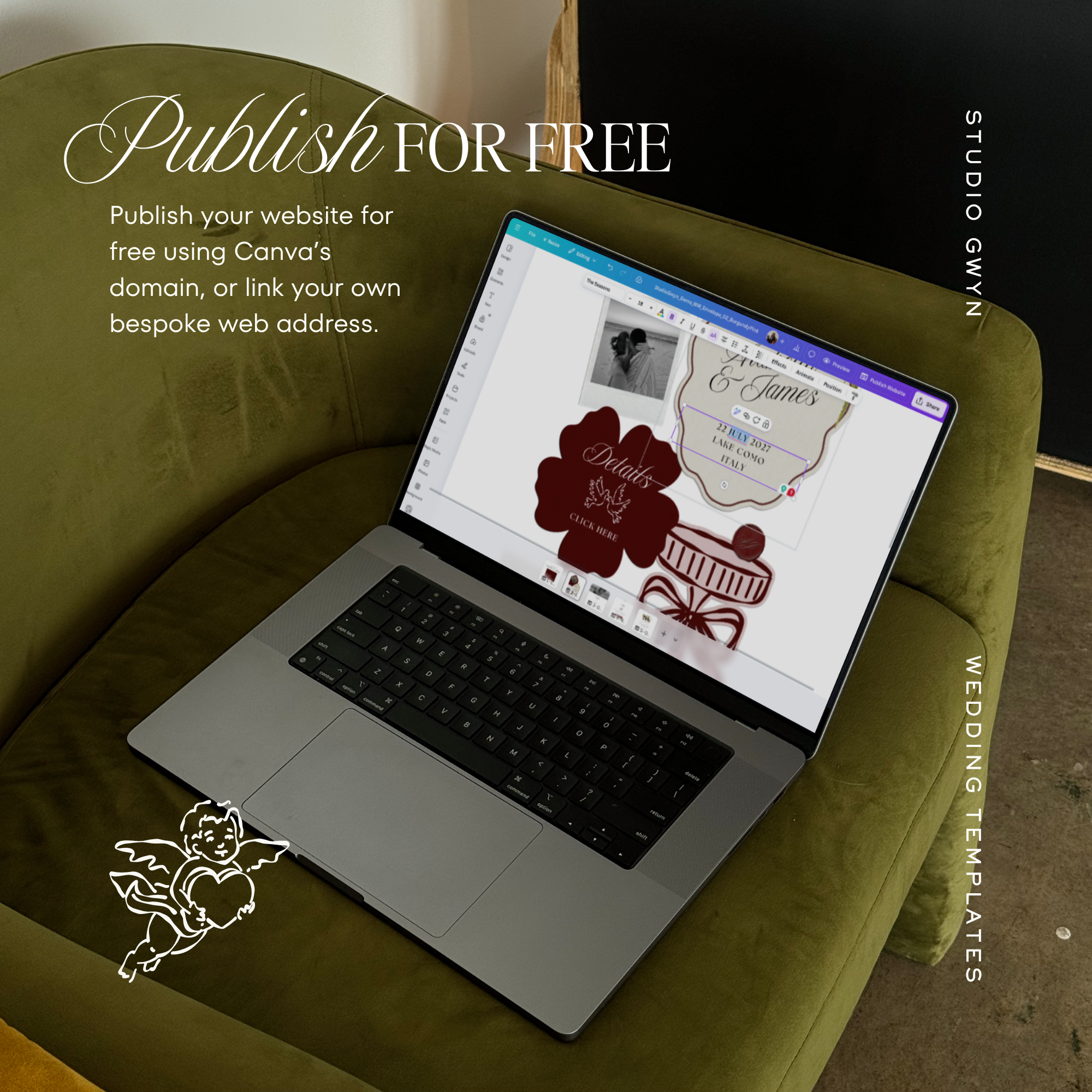 Wedding Website Template with RSVP (Burgundy & Ivory)