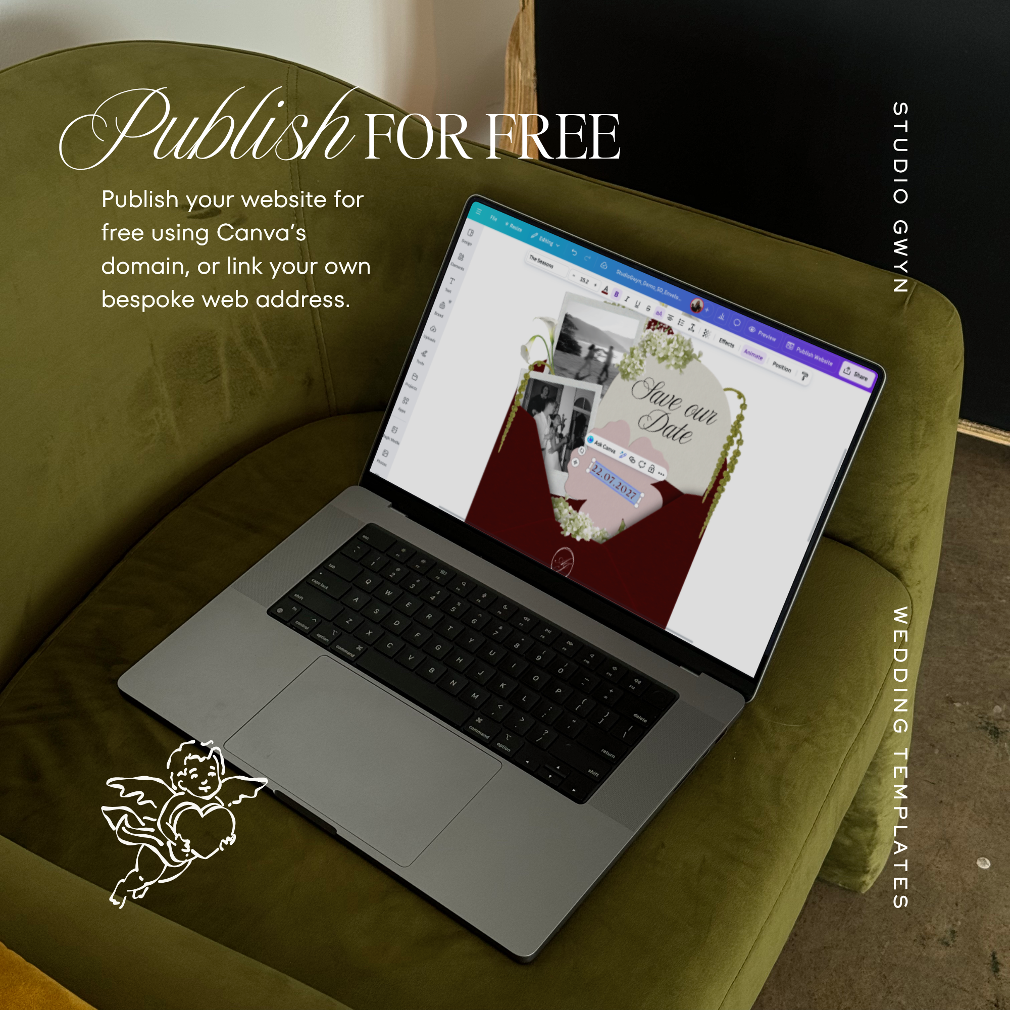 Save The Date Wedding Website Template (Burgundy & Ivory)