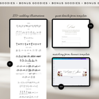 Save The Date Wedding Website Template (Envelope 05 - Green, Pink + Burgundy)