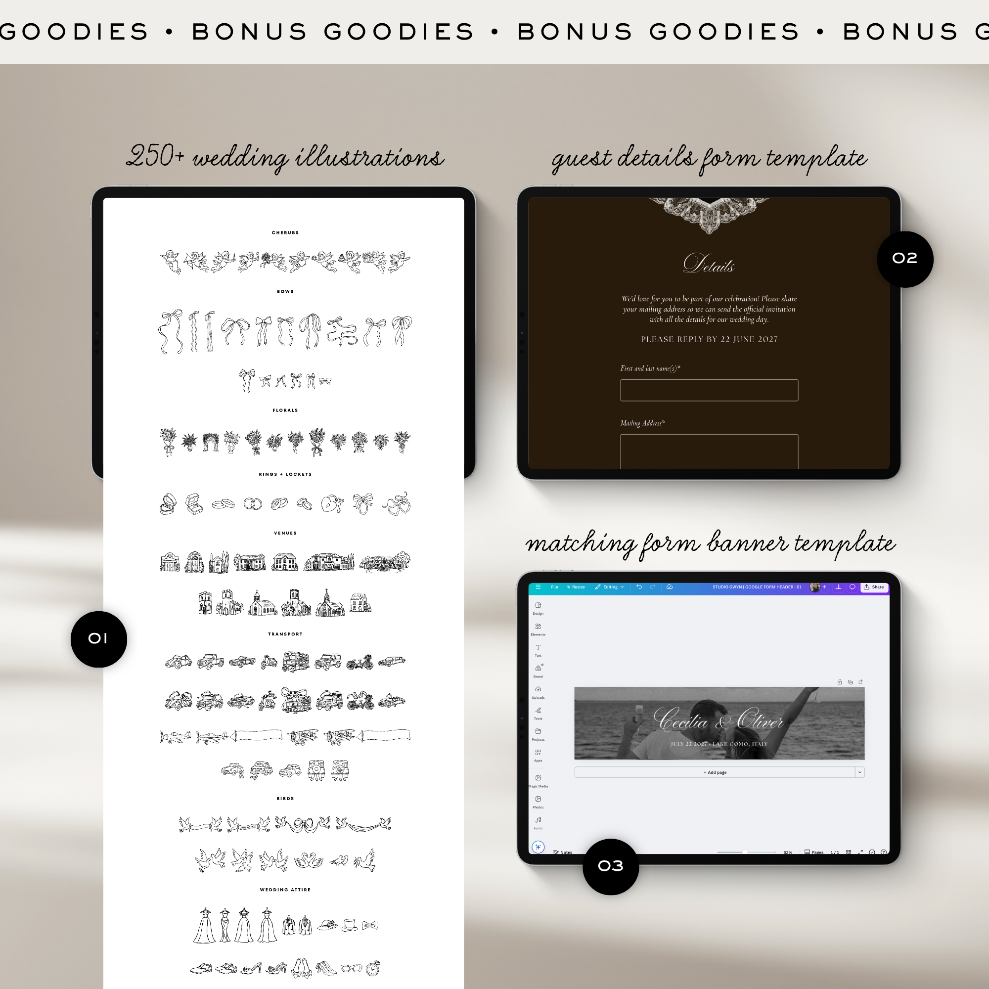 Save The Date Wedding Website Template (Photo Booth Animation 01 - Brown)