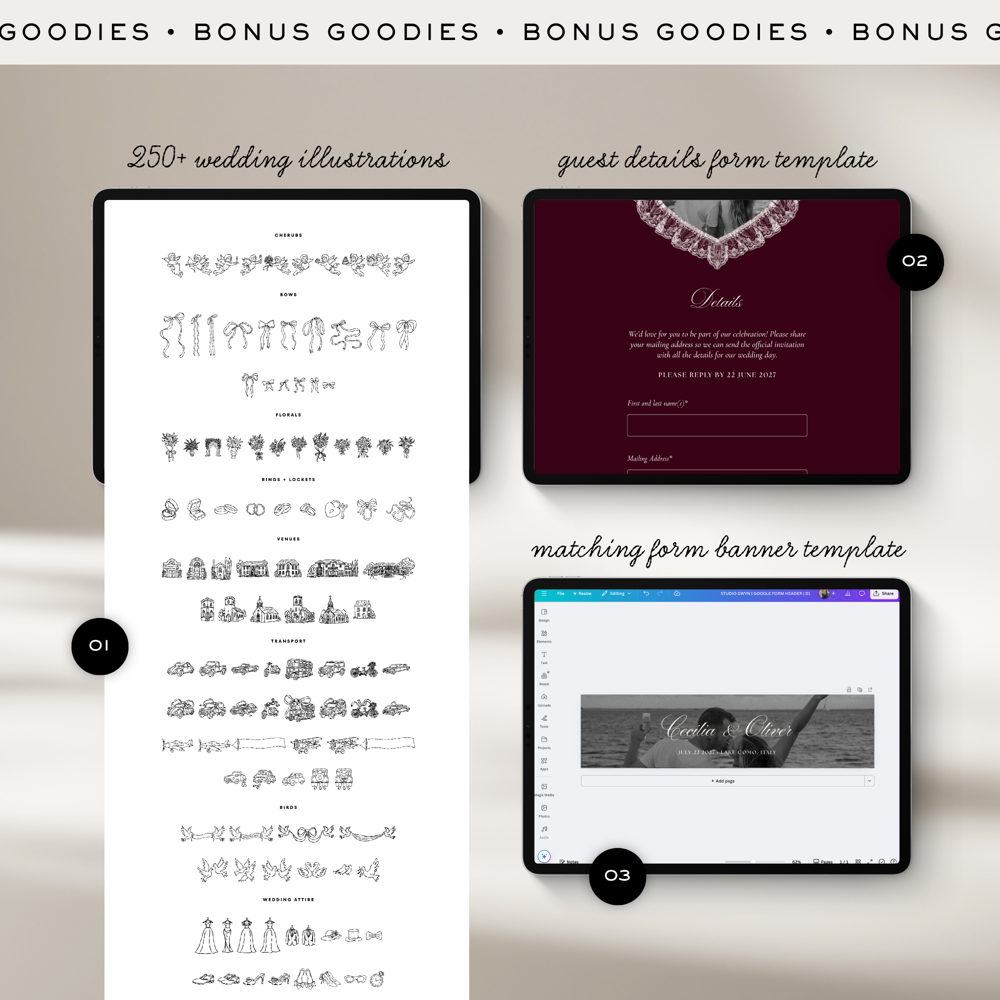 Save The Date Wedding Website Template (Photo Booth Animation 01 - Ivory)