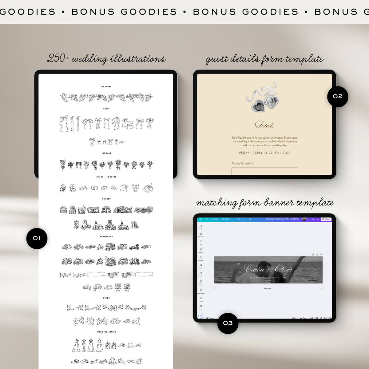 Save The Date Wedding Website Template (Photo Booth Animation 01 - Yellow)