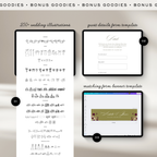Save The Date Wedding Website Template (Envelope 06 - Chartreuse, Pink + Burgundy)