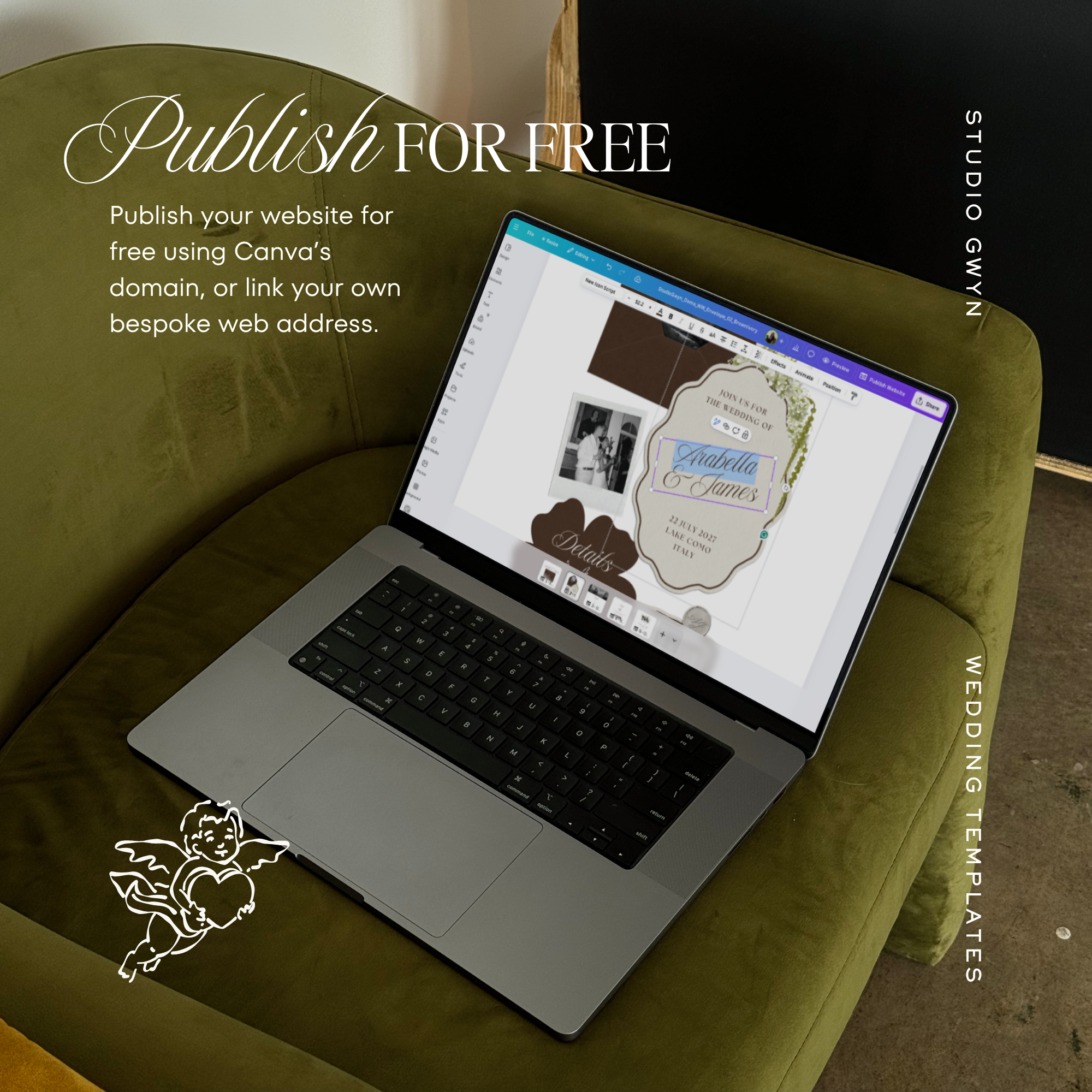 Wedding Website Template with RSVP (Brown & Ivory)