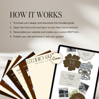 Wedding Website Template with RSVP (Brown & Dusty Blue)