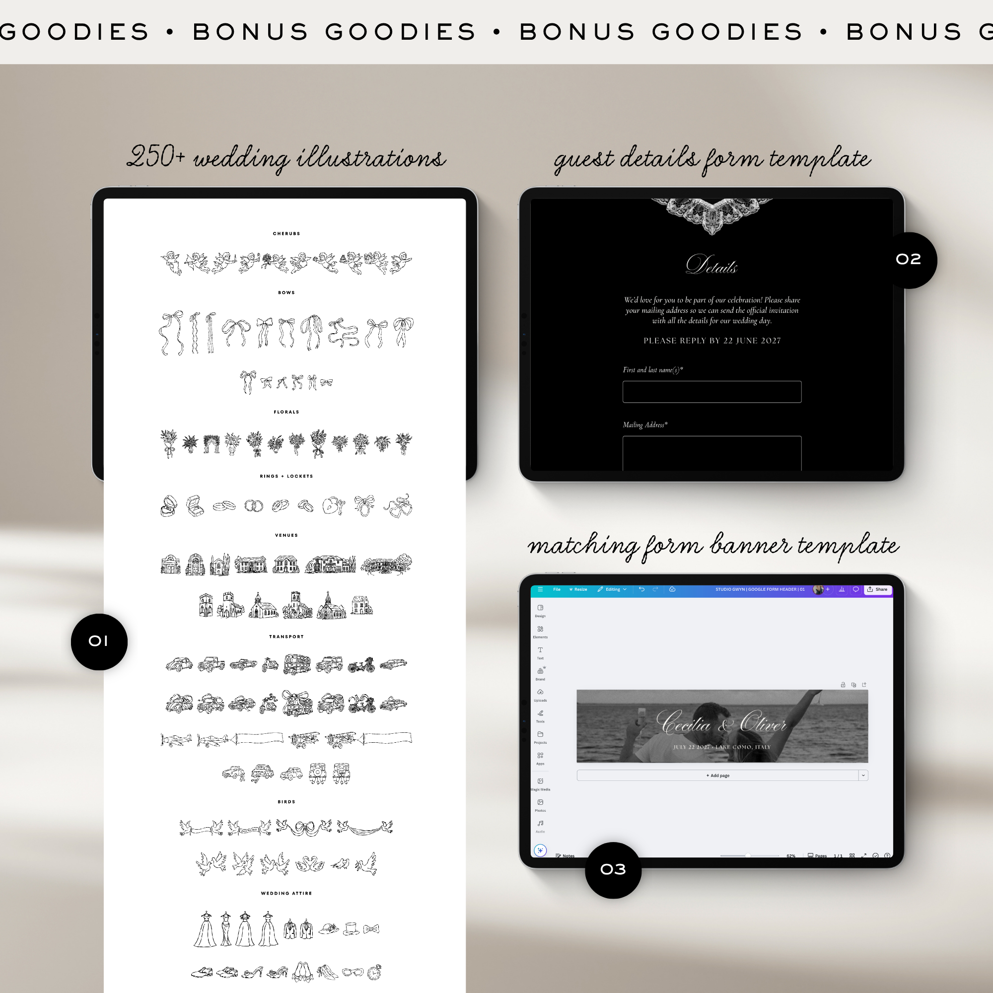 Save The Date Wedding Website Template (Photo Booth Animation 01 - Black)