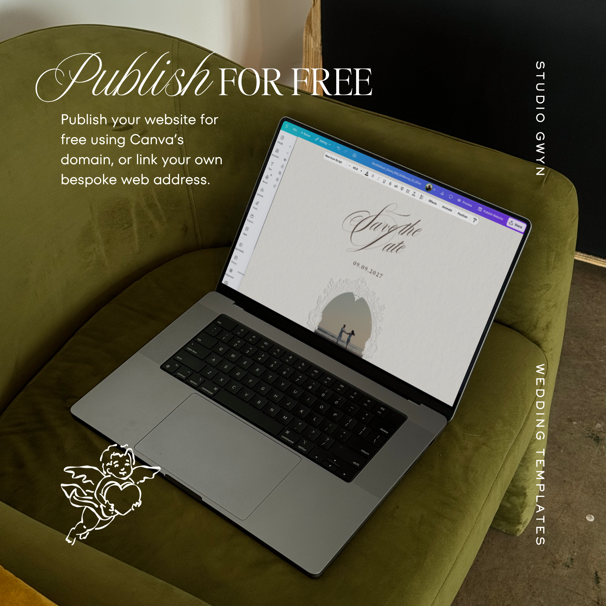 Save The Date Website Template (Vintage 01 - Brown Ivory)