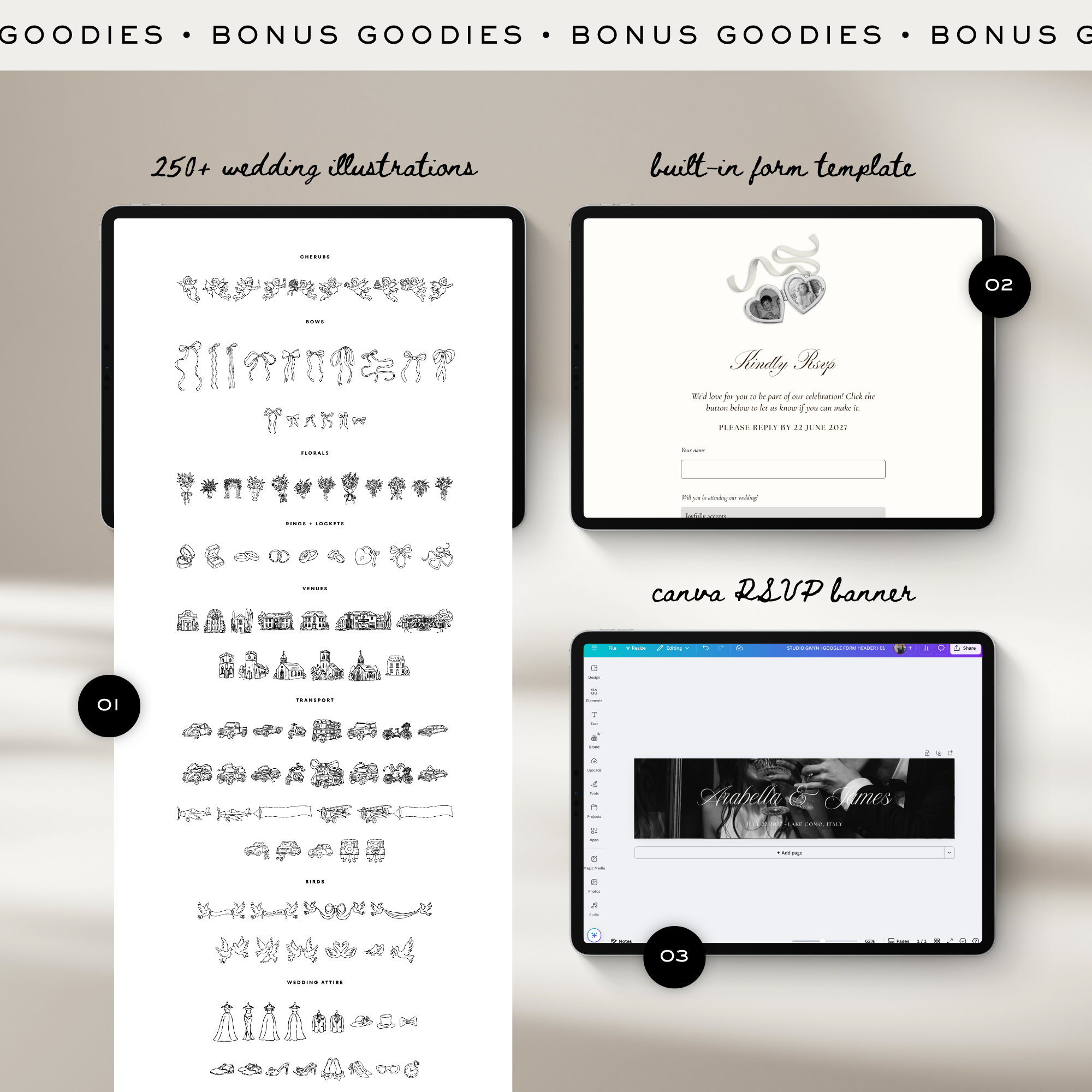 Wedding Website Template with RSVP (Photo Booth 01 - Ivory)