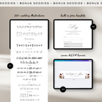 Wedding Website Template with RSVP (Envelope 05 - Green, Pink + Burgundy)