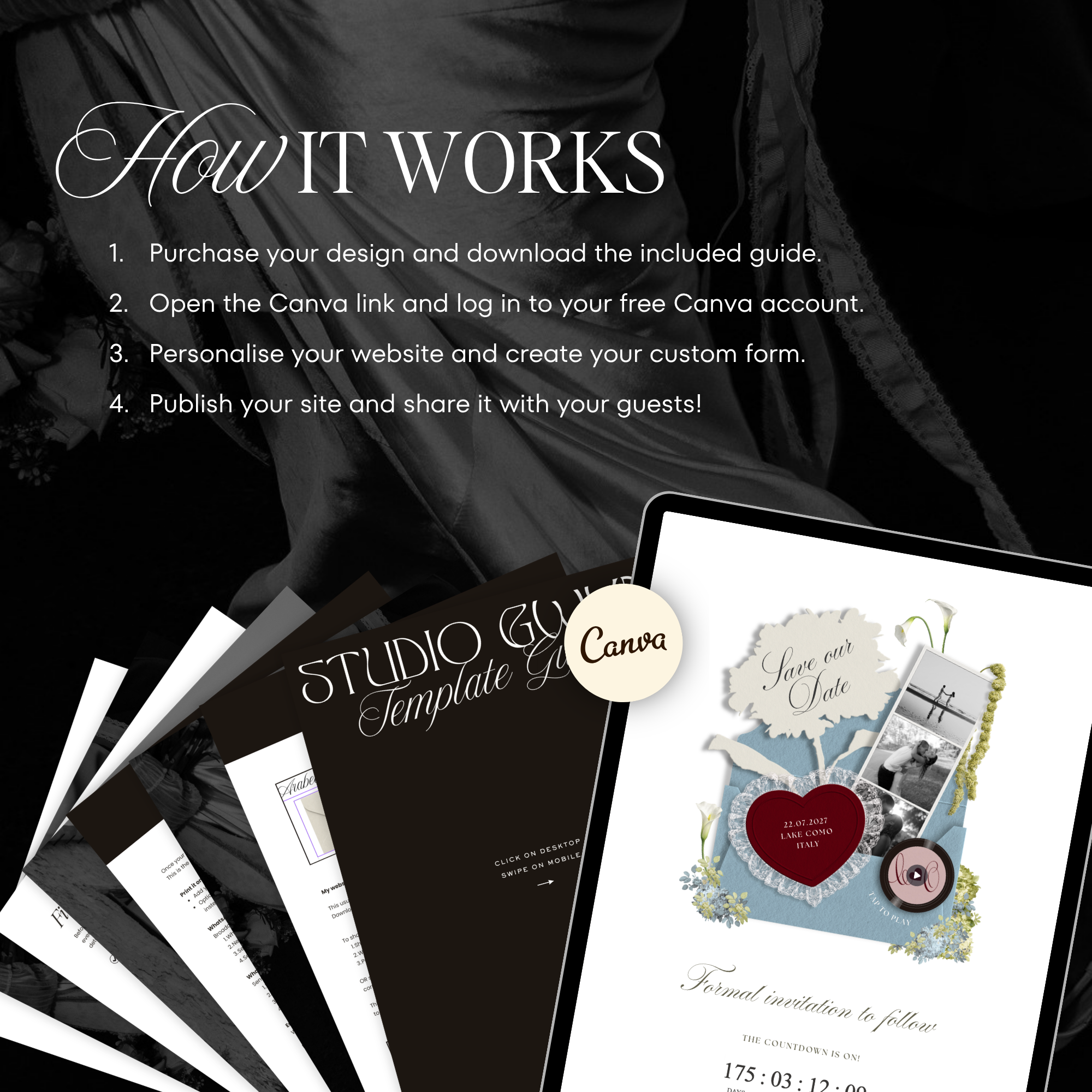 Save The Date Wedding Website Template (Envelope 04 - Blue & Pink)