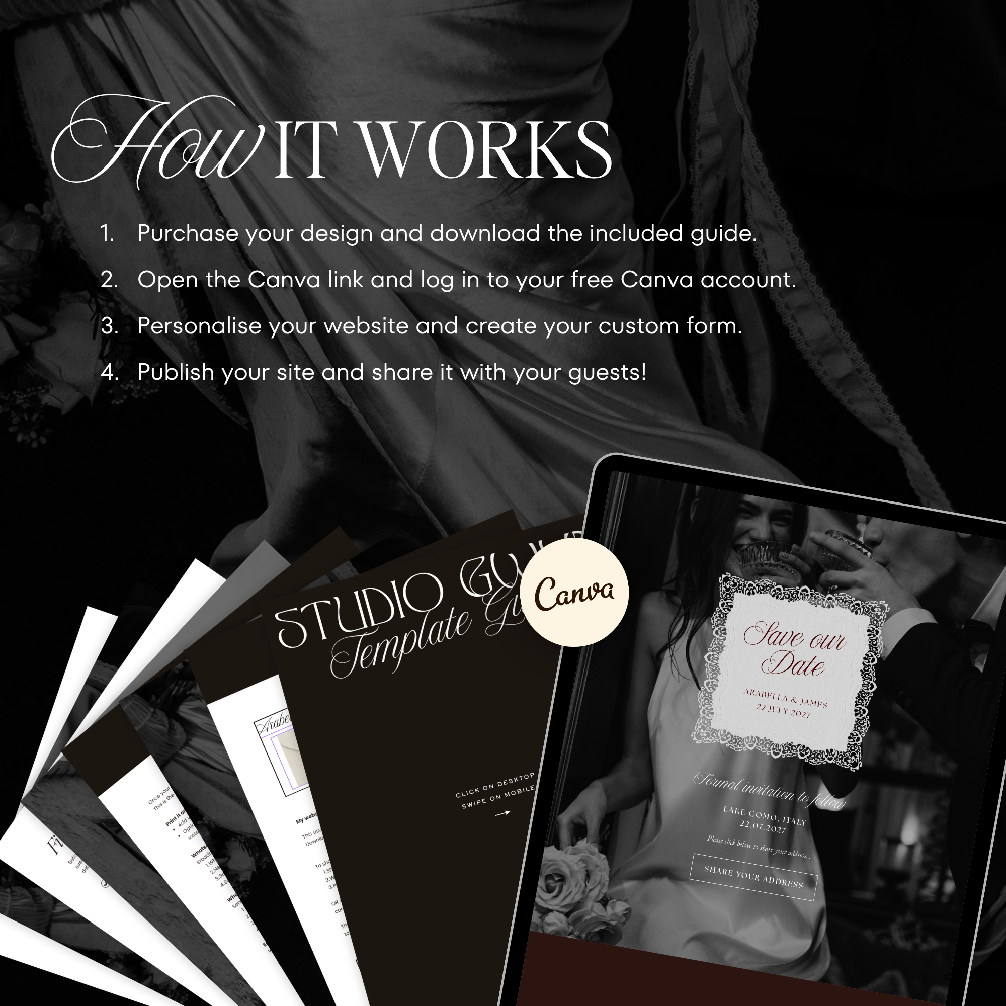 Old Money Save The Date Website Template (Burgundy)