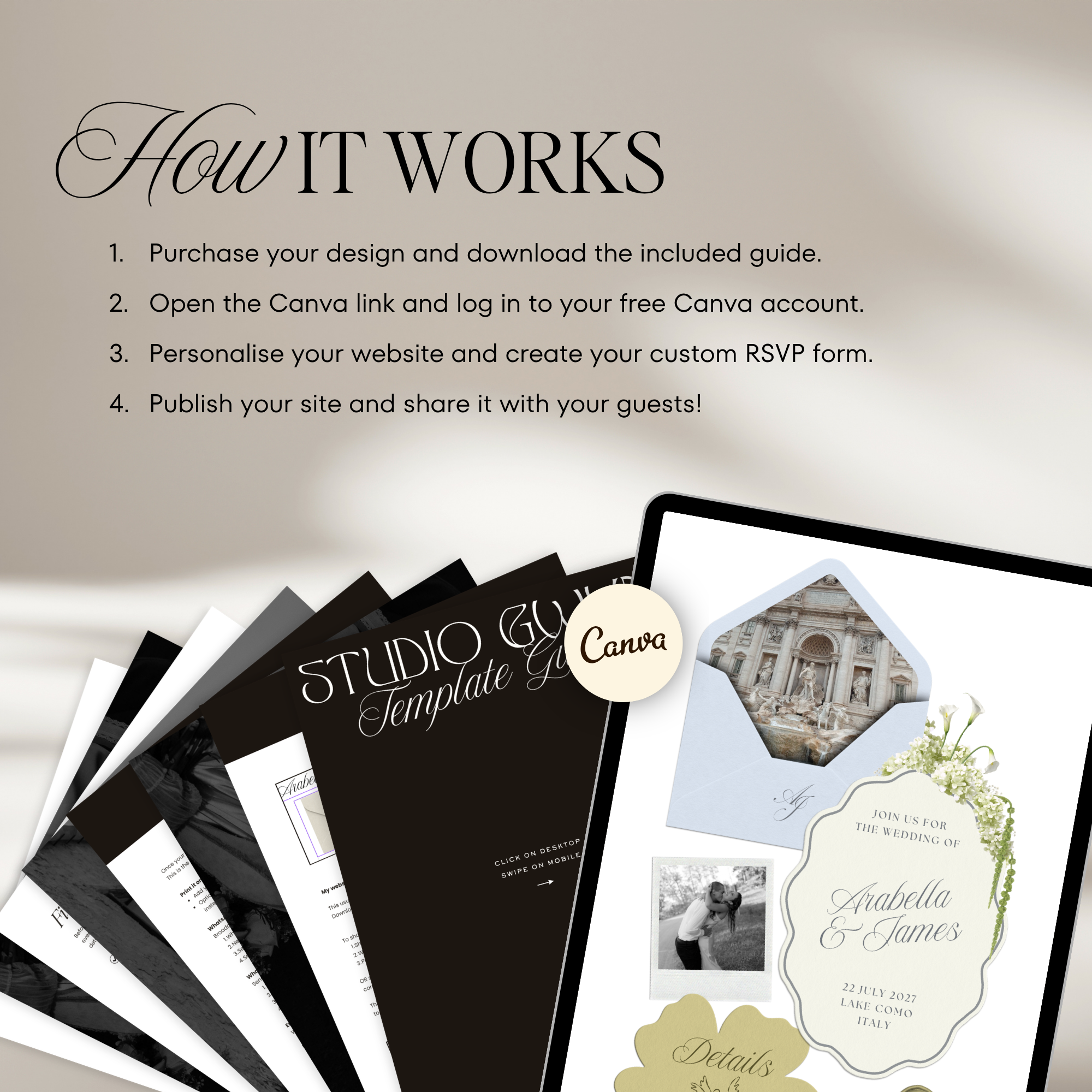 Wedding Website Template with RSVP (Blue & Green)