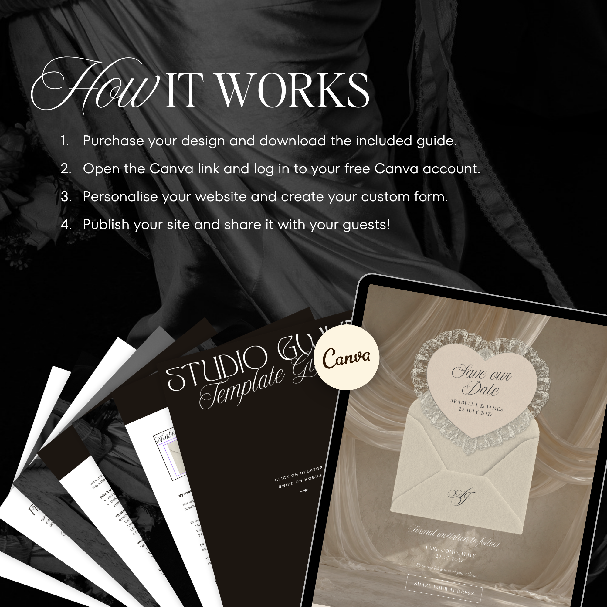 Old Money Save The Date Website Template (Lace 0202)
