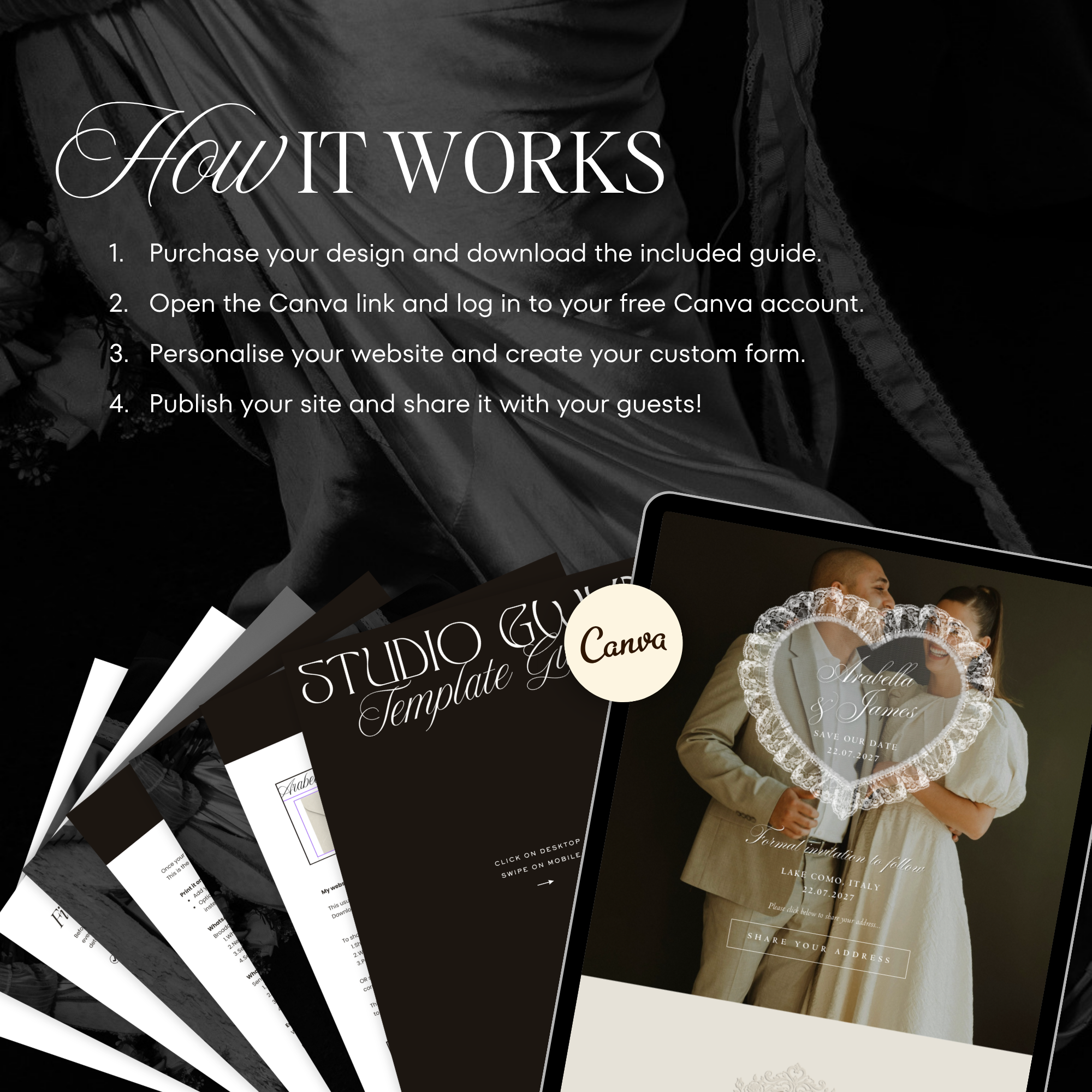 Old Money Save The Date Website Template (Lace 04)