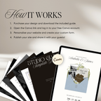 Save The Date Wedding Website Template (Brown & Dusty Blue)