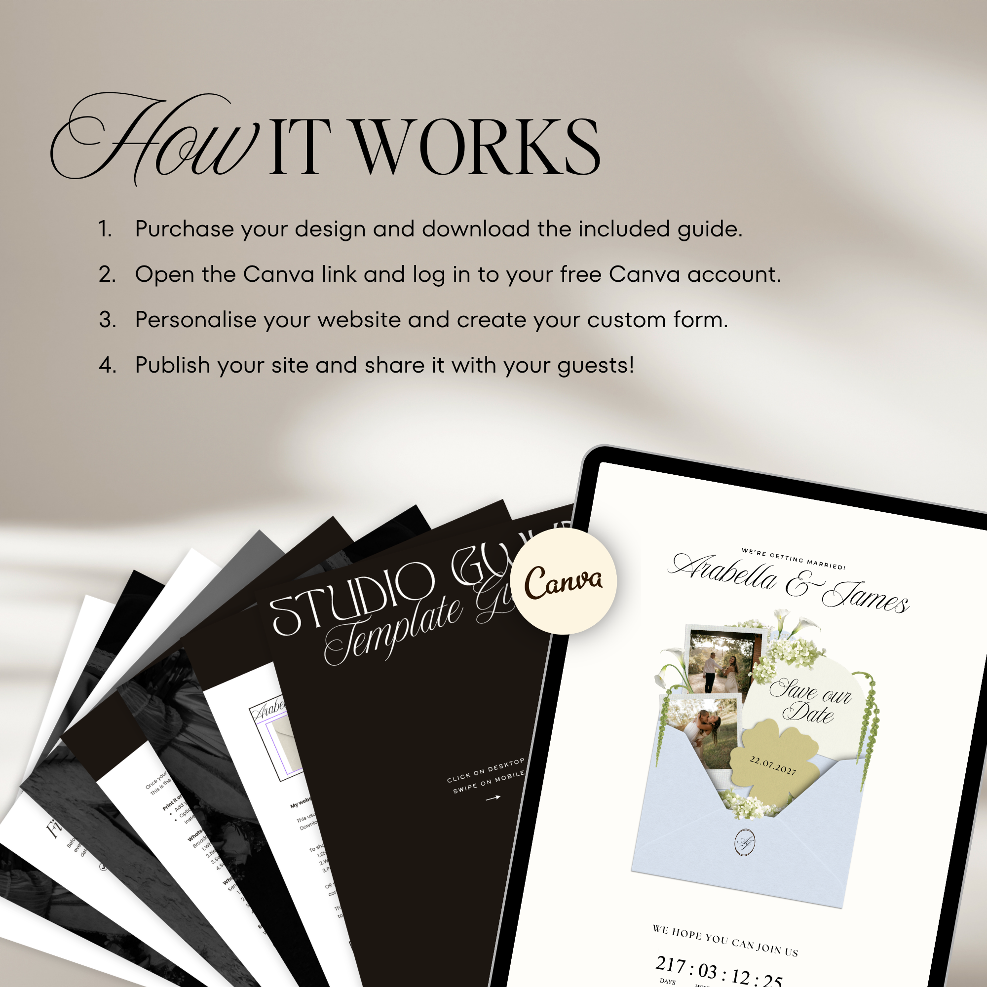Save The Date Wedding Website Template (Blue & Green)