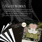 Heirloom Lace & Swan Wedding Website Template with RSVP (Green & Pink)