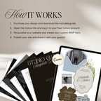 Wedding Website Template with RSVP (Brown & Dusty Blue)