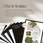 Wedding Website Template with RSVP (Pink & Green)
