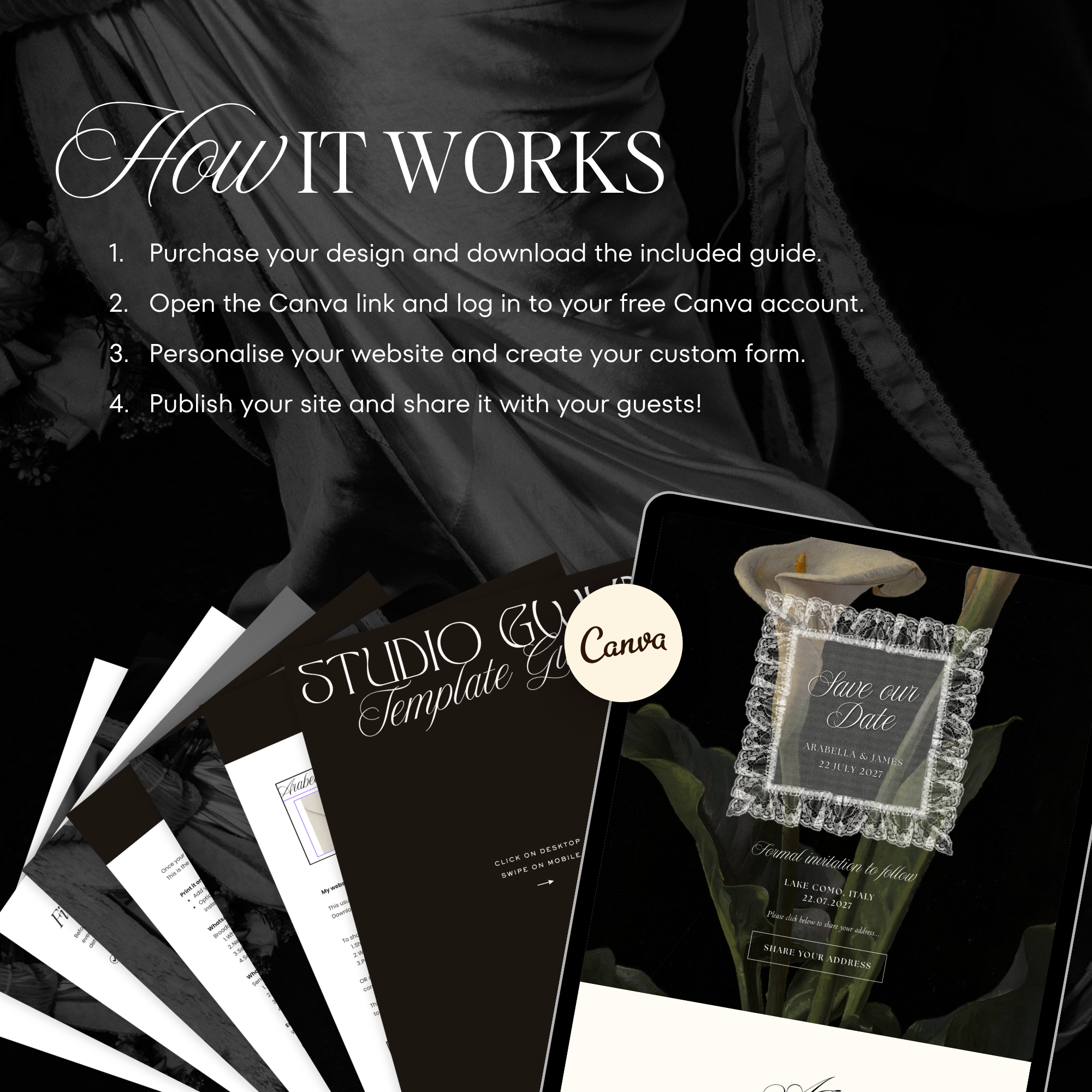 Old Money Save The Date Website Template (Lace 01)