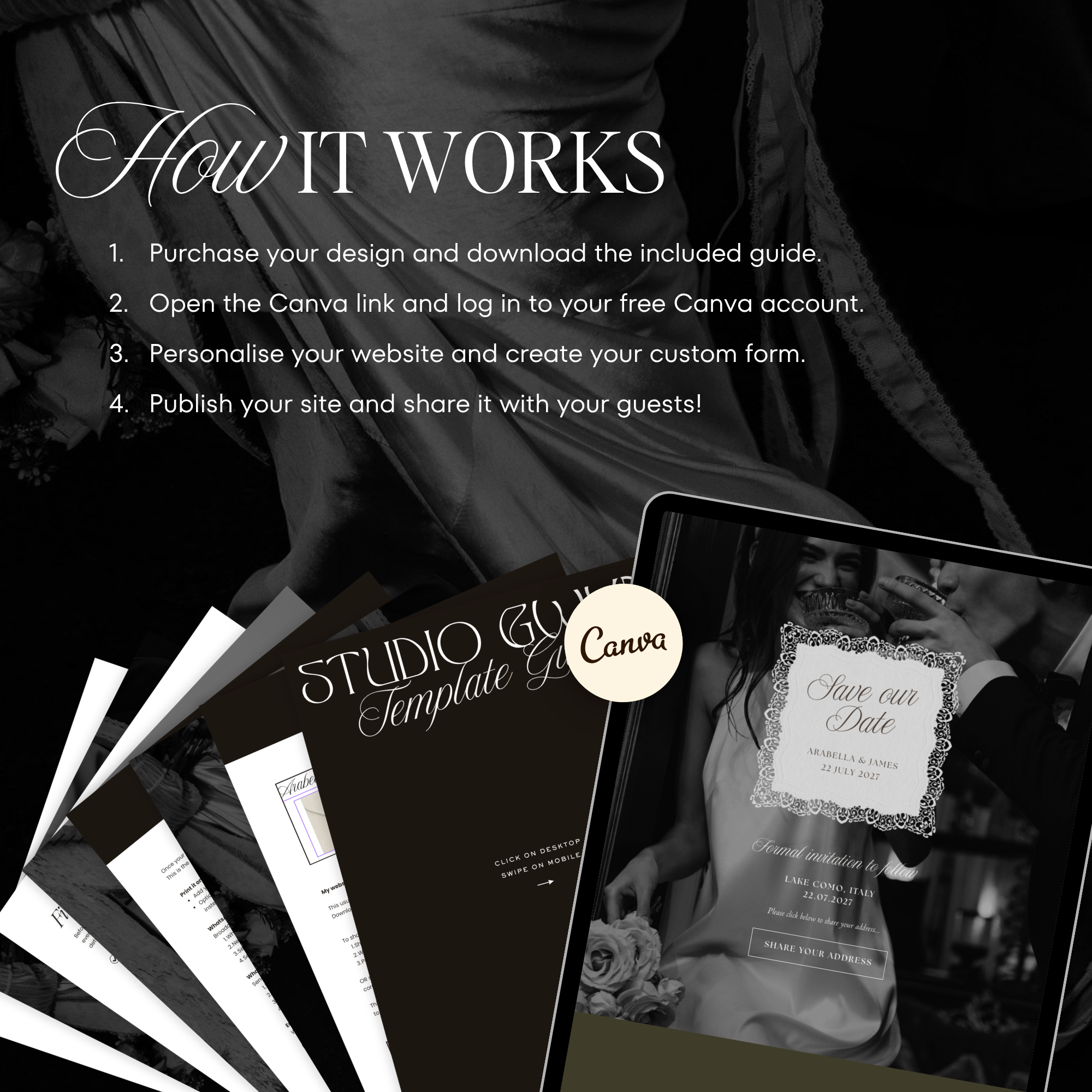 Old Money Save The Date Wedding Website Template (Olive)