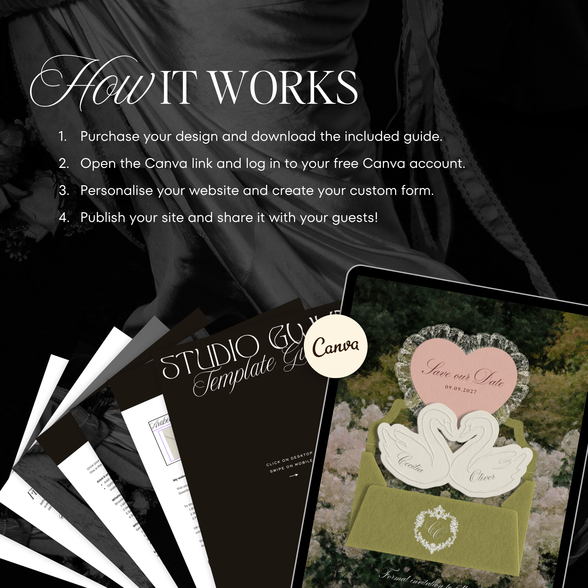 Heirloom Save The Date Website Template (Green & Pink)