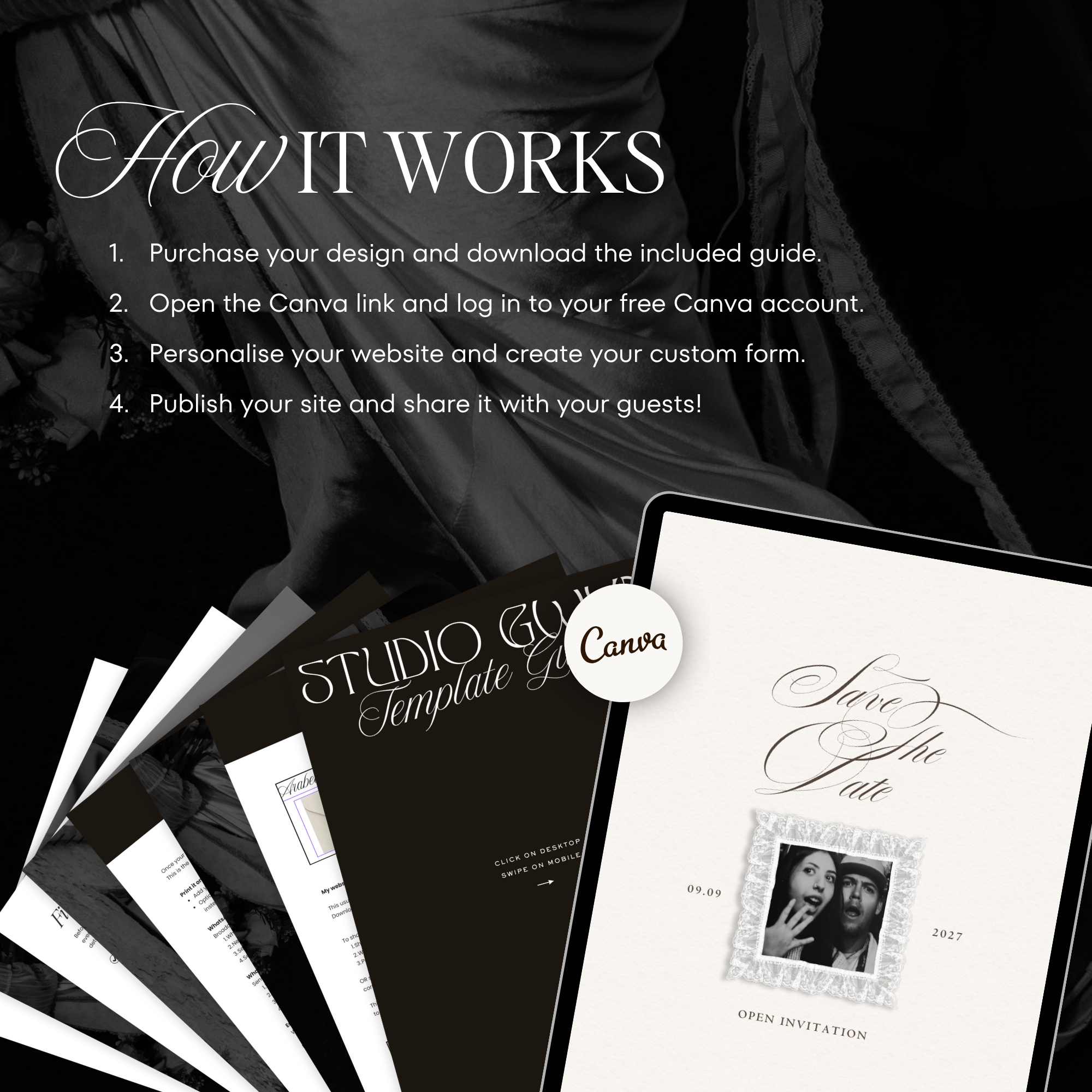 Save The Date Website Template (Romantic 01 - Ivory)