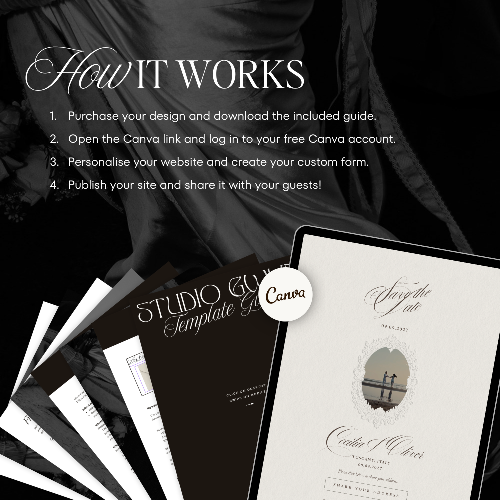 Save The Date Website Template (Vintage 01 - Brown Ivory)