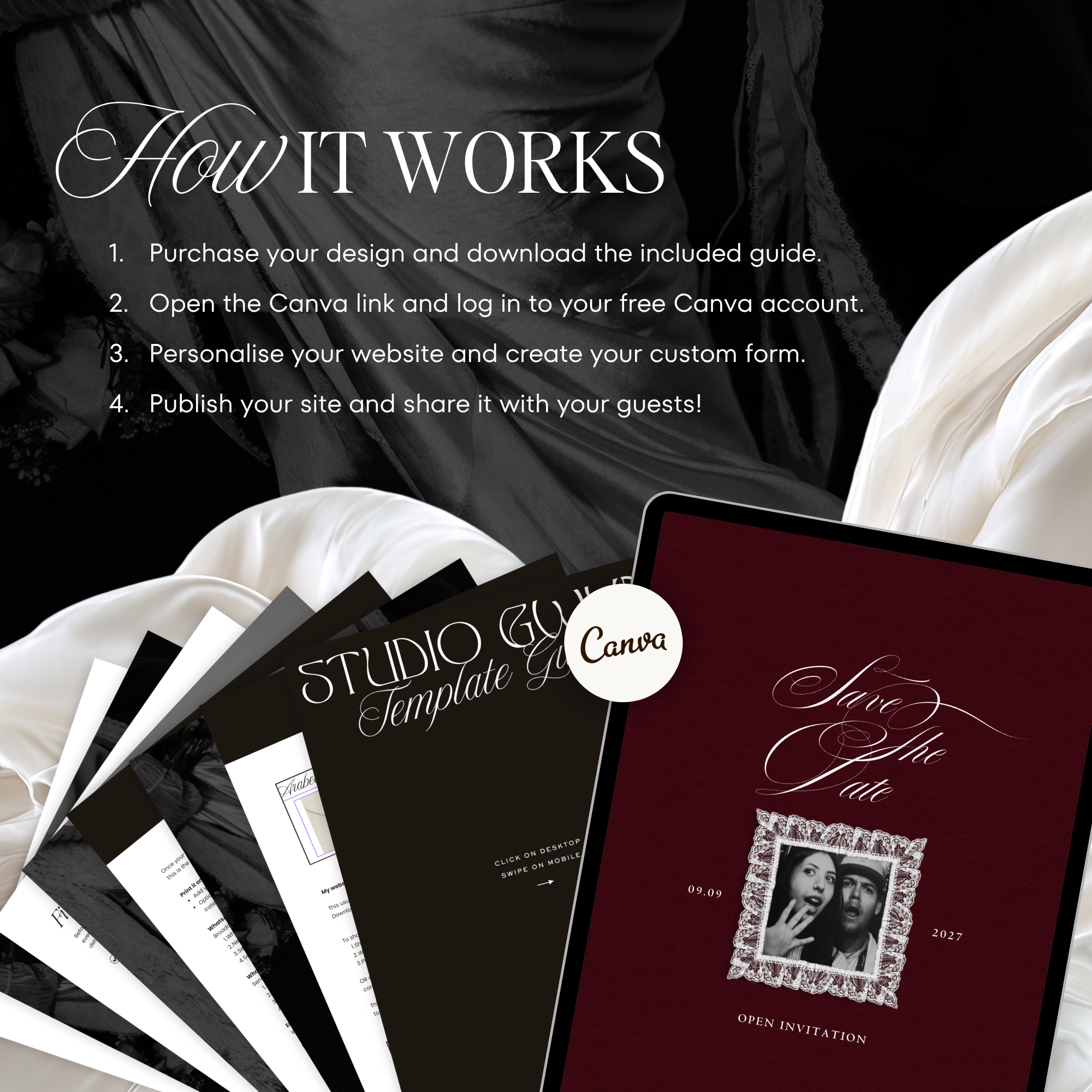 Save The Date Website Template (Romantic 01 - Burgundy)