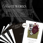 Save The Date Wedding Website Template (Envelope 06 - Green + Burgundy)