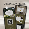 Old Money Wedding Website Template with RSVP (Olive)