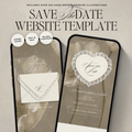 Lace Heart Save The Date Website Template (Lace 0203)