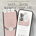 Save The Date Wedding Website Template (Envelope 07 - Pink + Ivory)