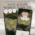 Heirloom Save The Date Website Template (Green & Pink)