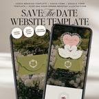 Heirloom Save The Date Website Template (Green & Pink)