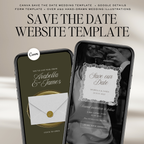 Old Money Save The Date Wedding Website Template (Olive)