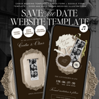 Save The Date Wedding Website Template (Photo Booth Animation 01 - Brown)