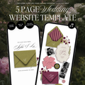 Wedding Website Template with RSVP (Envelope 06 - Chartreuse, Pink + Burgundy)