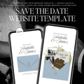 Save The Date Wedding Website Template (Brown & Dusty Blue)