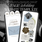 Wedding Website Template with RSVP (Brown & Dusty Blue)