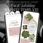 Wedding Website Template with RSVP (Pink & Green)