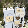 Wedding Website Template with RSVP (Envelope 05 - yellow, blue + brown)