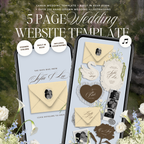 Wedding Website Template with RSVP (Envelope 05 - yellow, blue + brown)