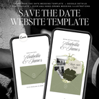 Save The Date Wedding Website Template (Sage & Ivory)