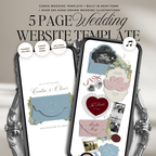 Wedding Website Template with RSVP (Envelope 04 - Blue & Pink)