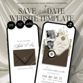 Save The Date Wedding Website Template (Envelope 06 - Brown + Ivory)