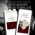 Save The Date Wedding Website Template (Burgundy & Ivory)
